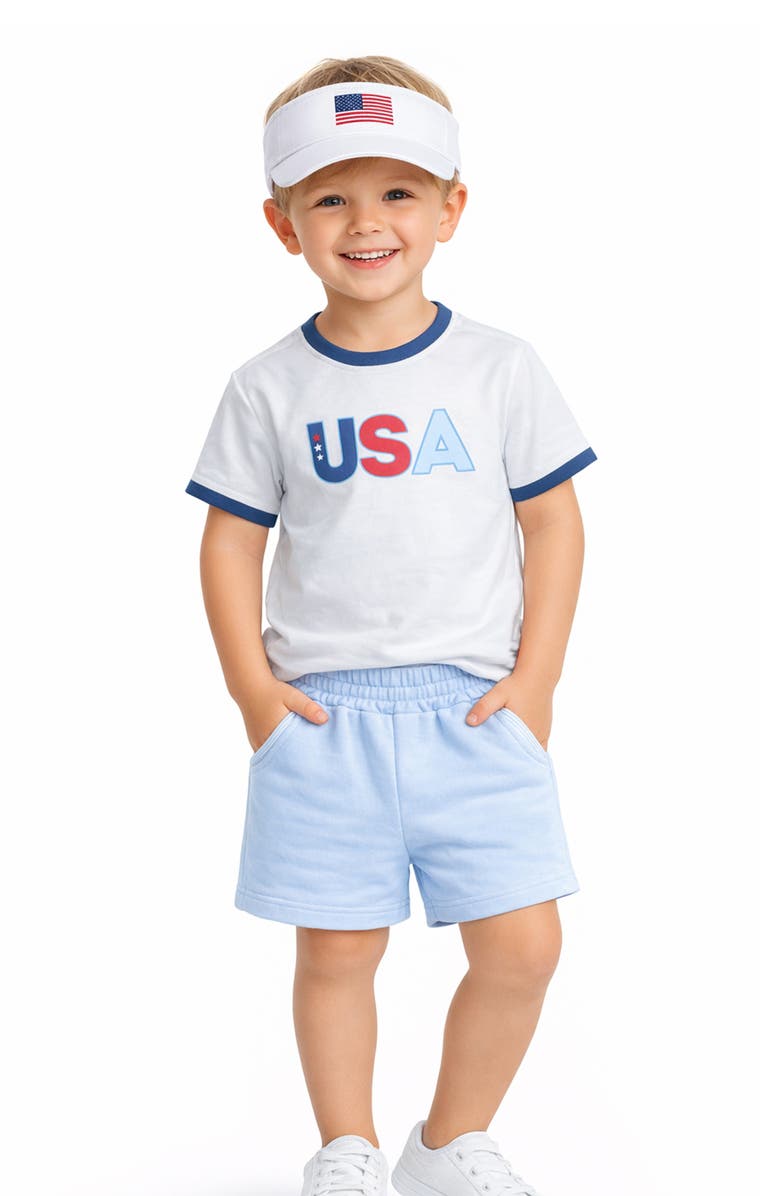 Bits & Bows American Flag Visor, Alternate, color, White