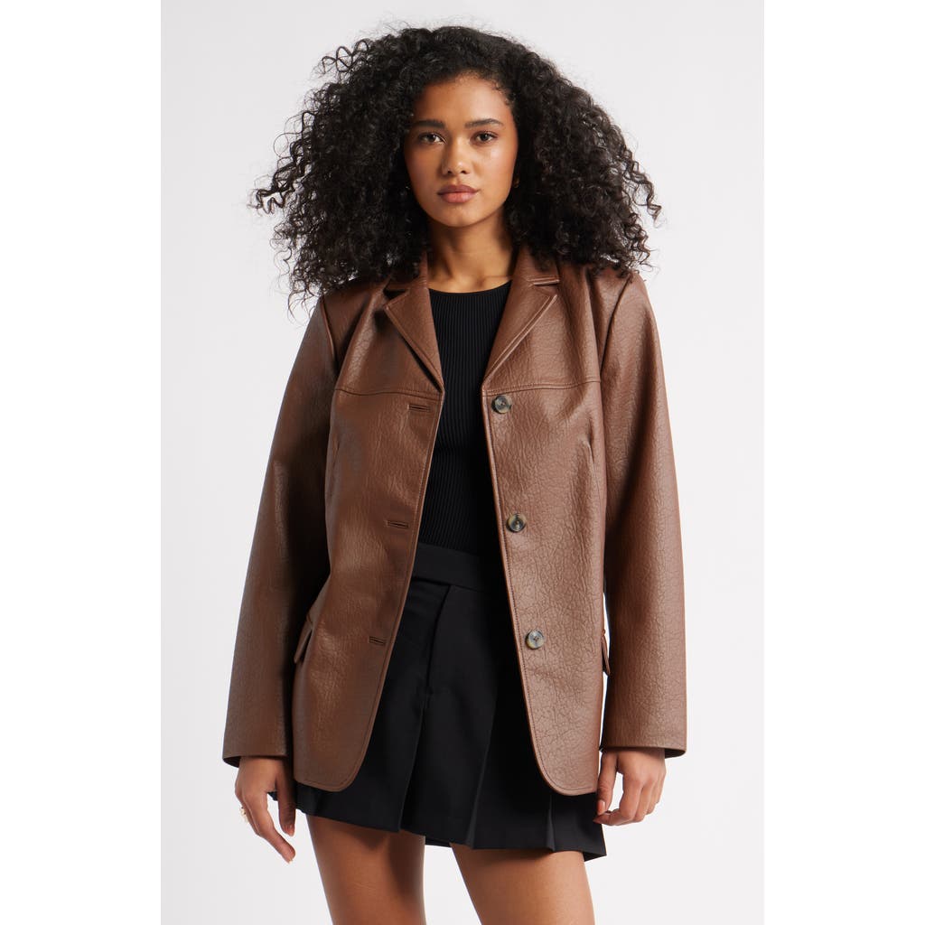 Open Edit Pebble Faux Leather Jacket