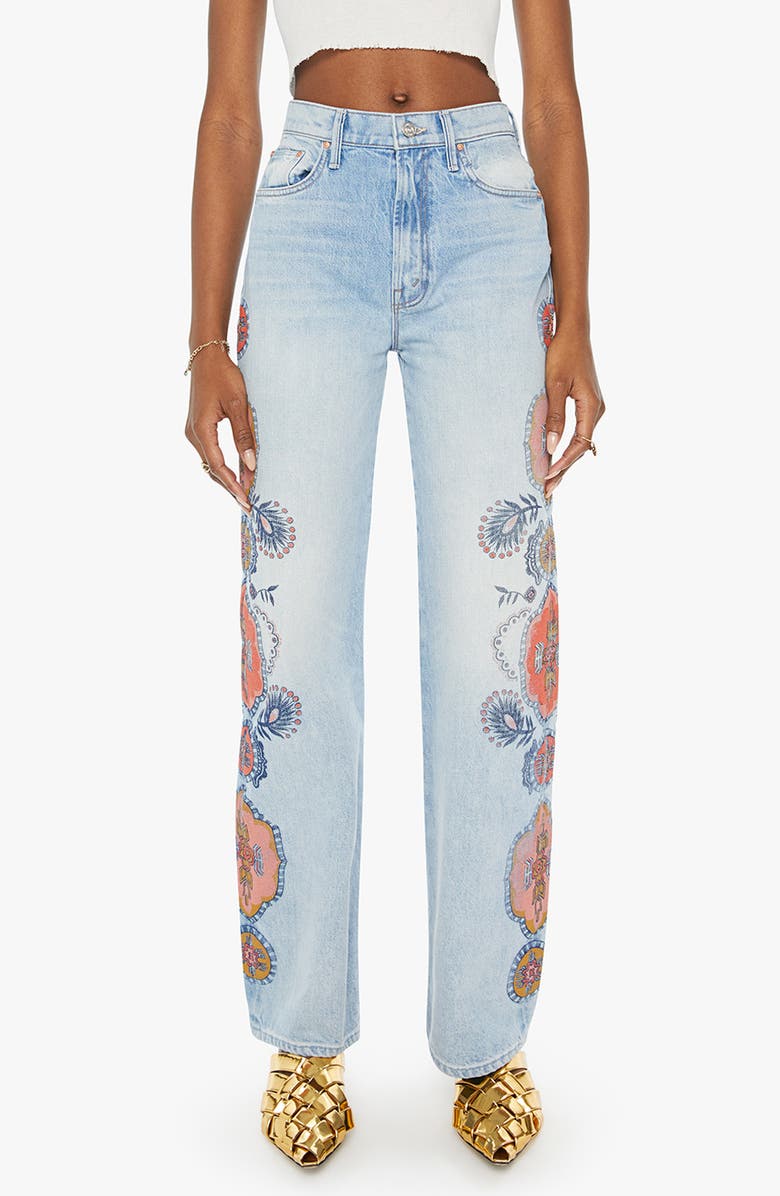 MOTHER The Maven Sneak High Waist Wide Leg Jeans, Main, color, 