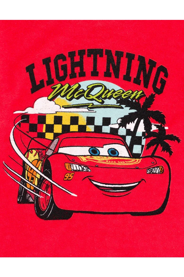 Mickey Mouse Boys' Loop Terry 2-Piece T-Shirt and Shorts Set, Alternate, color, Lightning McQueen Red