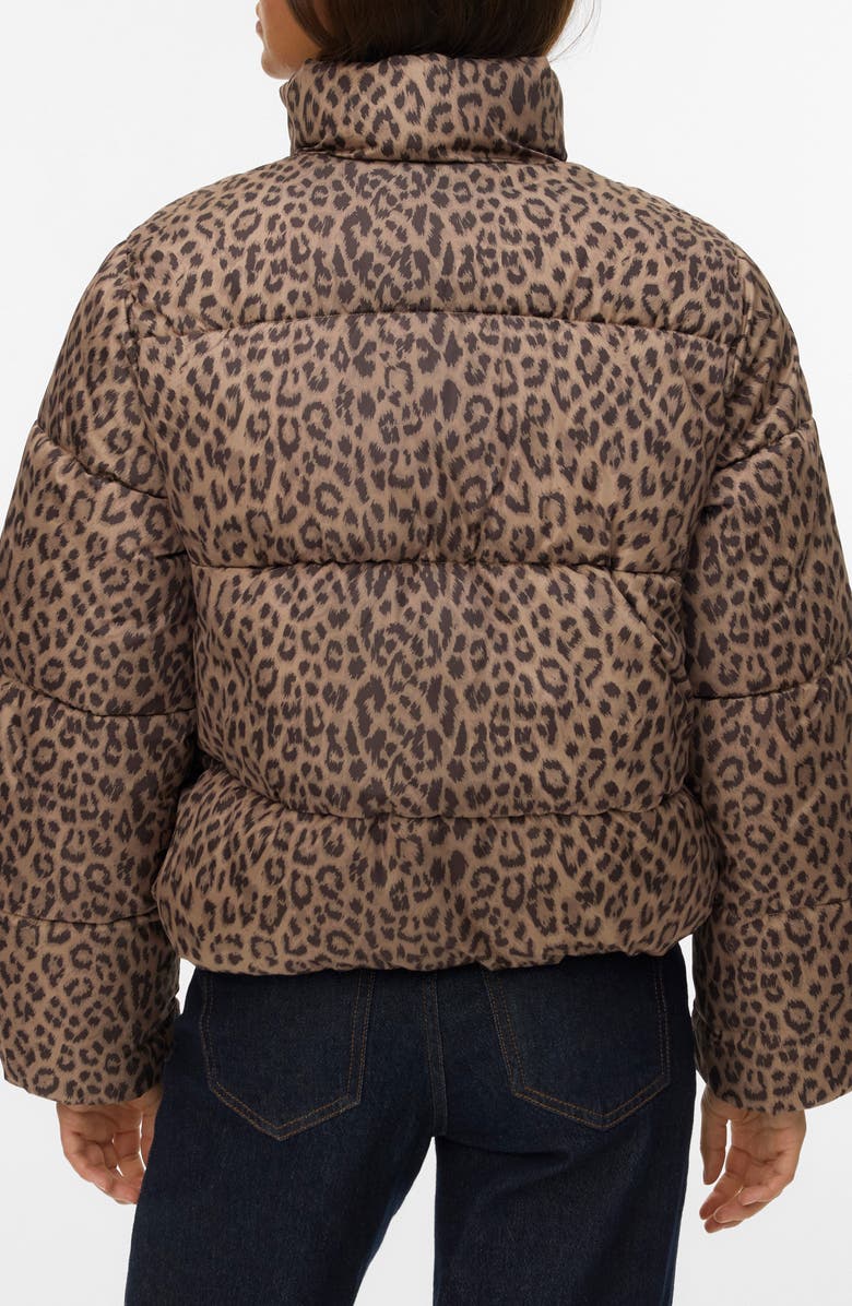 VERO MODA Parda Water Resistant Puffer Jacket, Alternate, color, Silver Mink Aopleopard