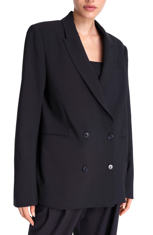 Twp Tabitha Double Breasted Stretch Blazer In Midnight