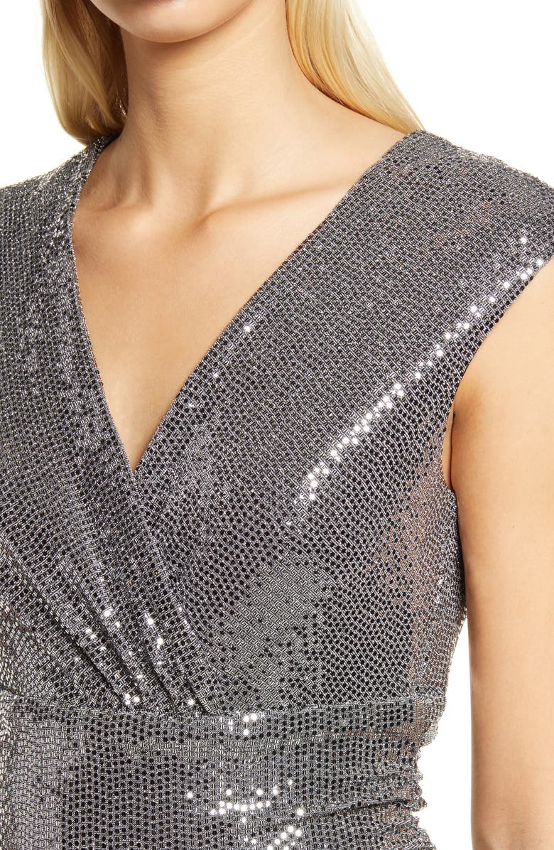 CAxLZ by Connected Apparel Jennifer Sequin & Chiffon Jumpsuit, Alternate, color,