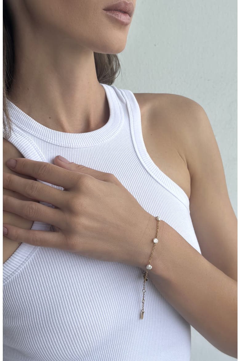 Freshwater Pearl Station Bracelet, Alternate, color, WHITE