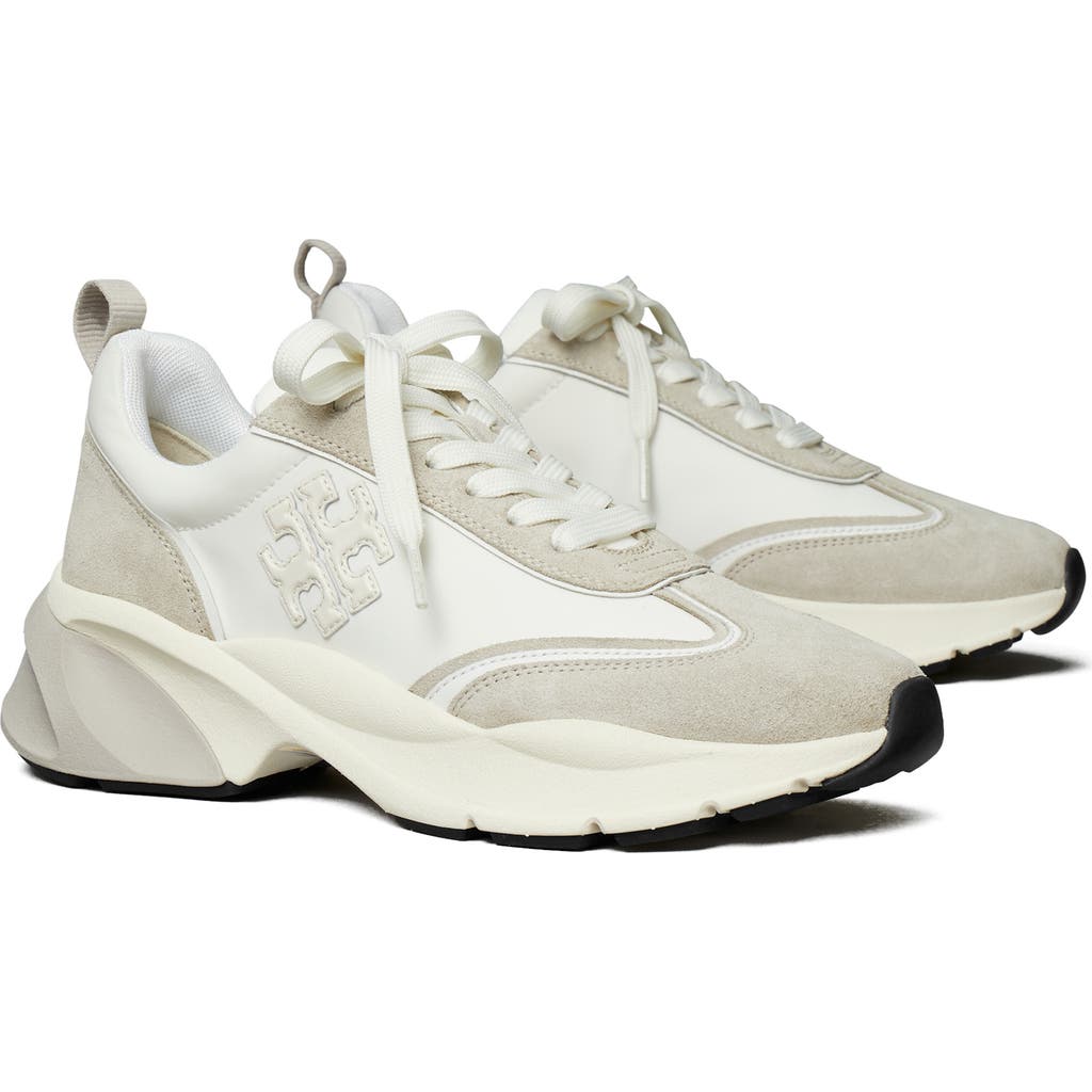 Tory Burch Multicolor Fabric And Suede Good Luck Sneakers In White