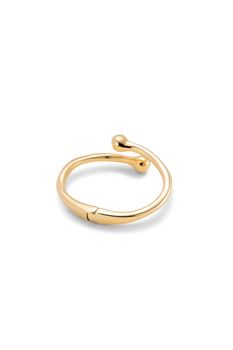 Rigid Bangle with Inner Spring, Alternate, color, Gold
