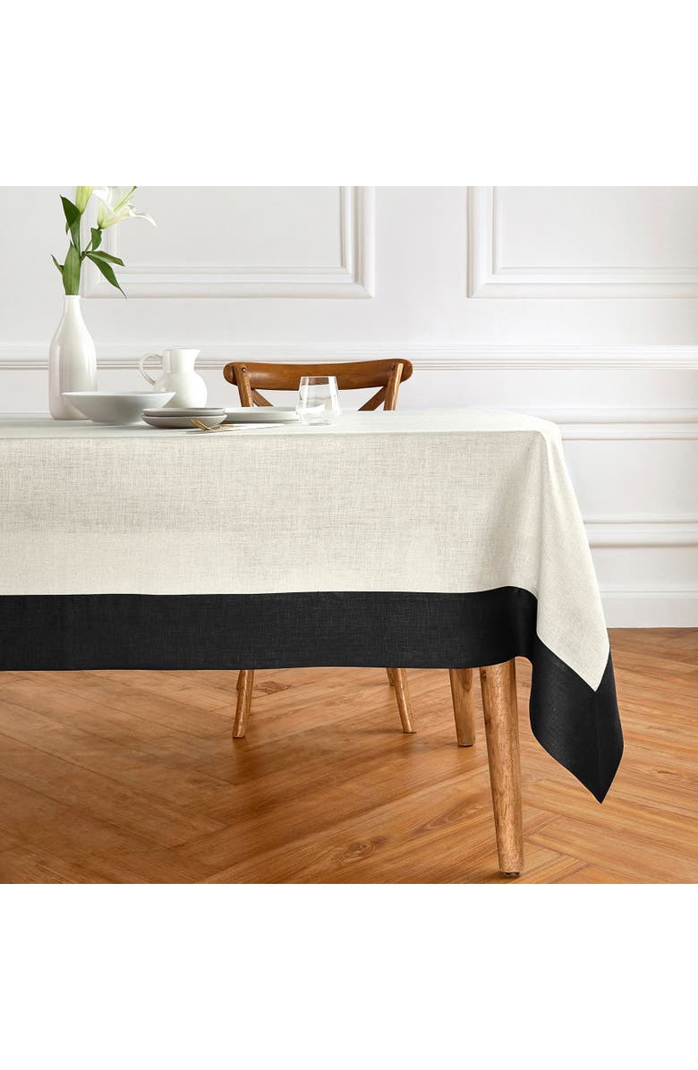 Solino Home Linen Tablecloth - Contempo, Main, color, Black And Natural