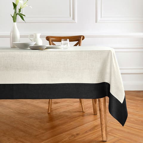 Linen Tablecloth for Dining Table, Holiday and Everyday Table Decor - Contempo