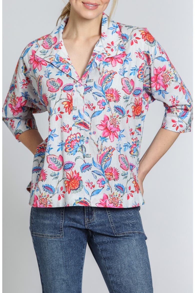 Floral High-Low Hem Top, Main, color, PINK MULTI