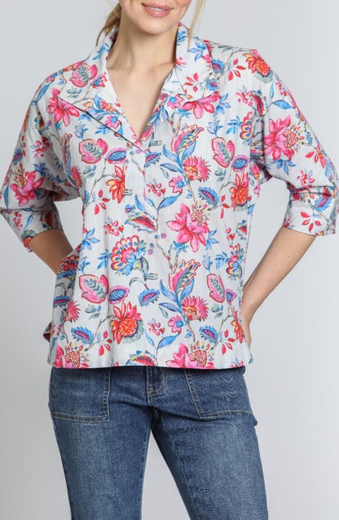 Floral High-Low Hem Top