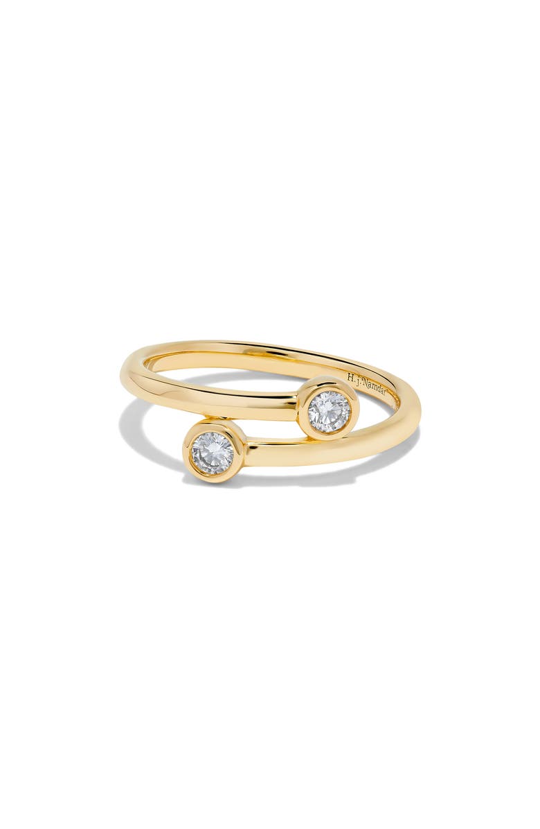 H.J. Namdar 14K Gold Bezel Set Diamond Crossover Band Ring - 0.20 ctw, Main, color, Yellow Gold