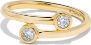 H.J. Namdar 14K Gold Bezel Set Diamond Crossover Band Ring - 0.20 ctw