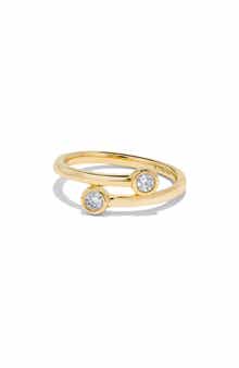 H.J. Namdar 14K Gold Bezel Set Diamond Crossover Band Ring - 0.20 ctw