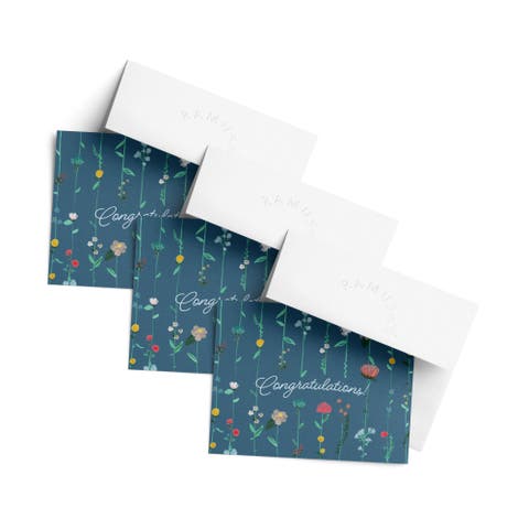Congratulations Greeting Card Pack (3ct) "Congrats Flowers Cascade"