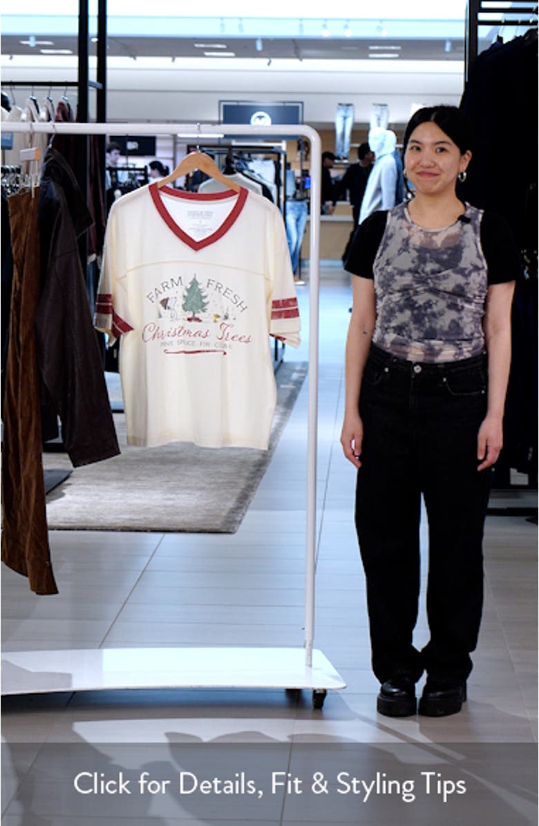 Peanuts<sup>®</sup> Christmas Tree Farm Cotton Graphic T-Shirt, sales video thumbnail