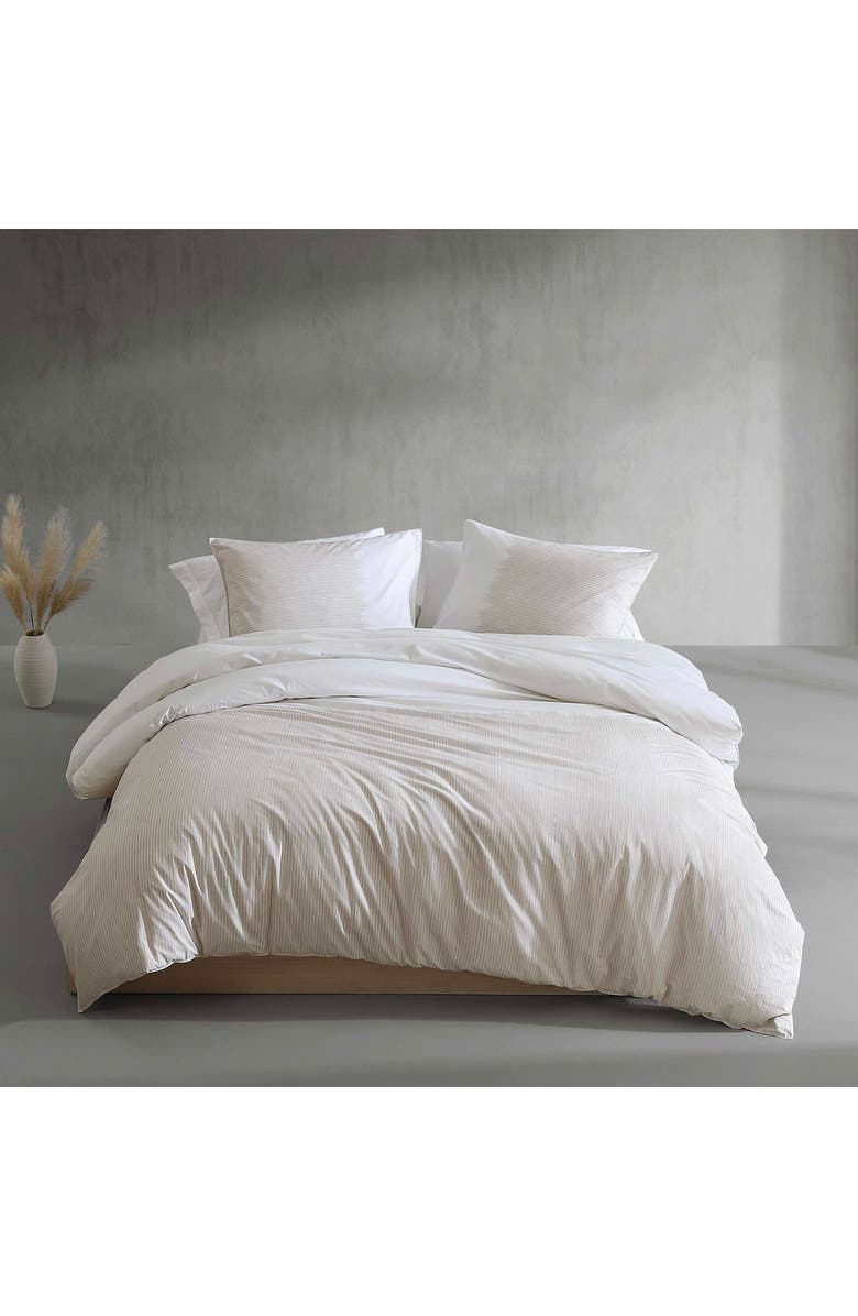 Calvin Klein Ikat Pinstripe Duvet Cover & Shams Set, Alternate, color, Pink