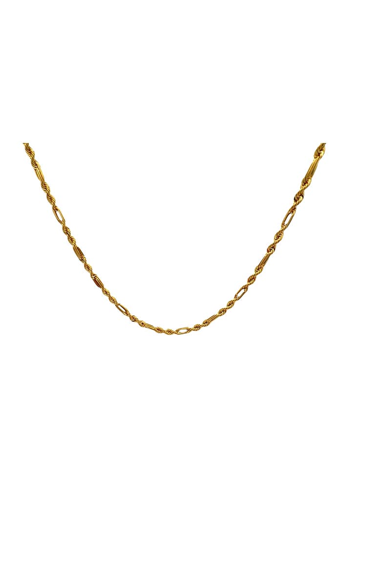 14K Figaro Rope Link 4mm 20in 8g Chain Necklace, Alternate, color, Yellow Gold