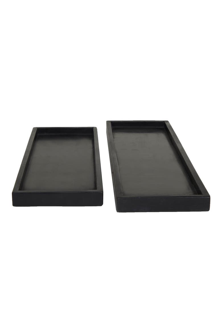 Set of 2 Marble Trays, Alternate, color, BLACK