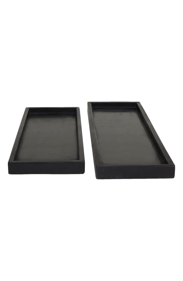 VIVIAN LUNE HOME Set of 2 Marble Trays, Alternate, color, Black