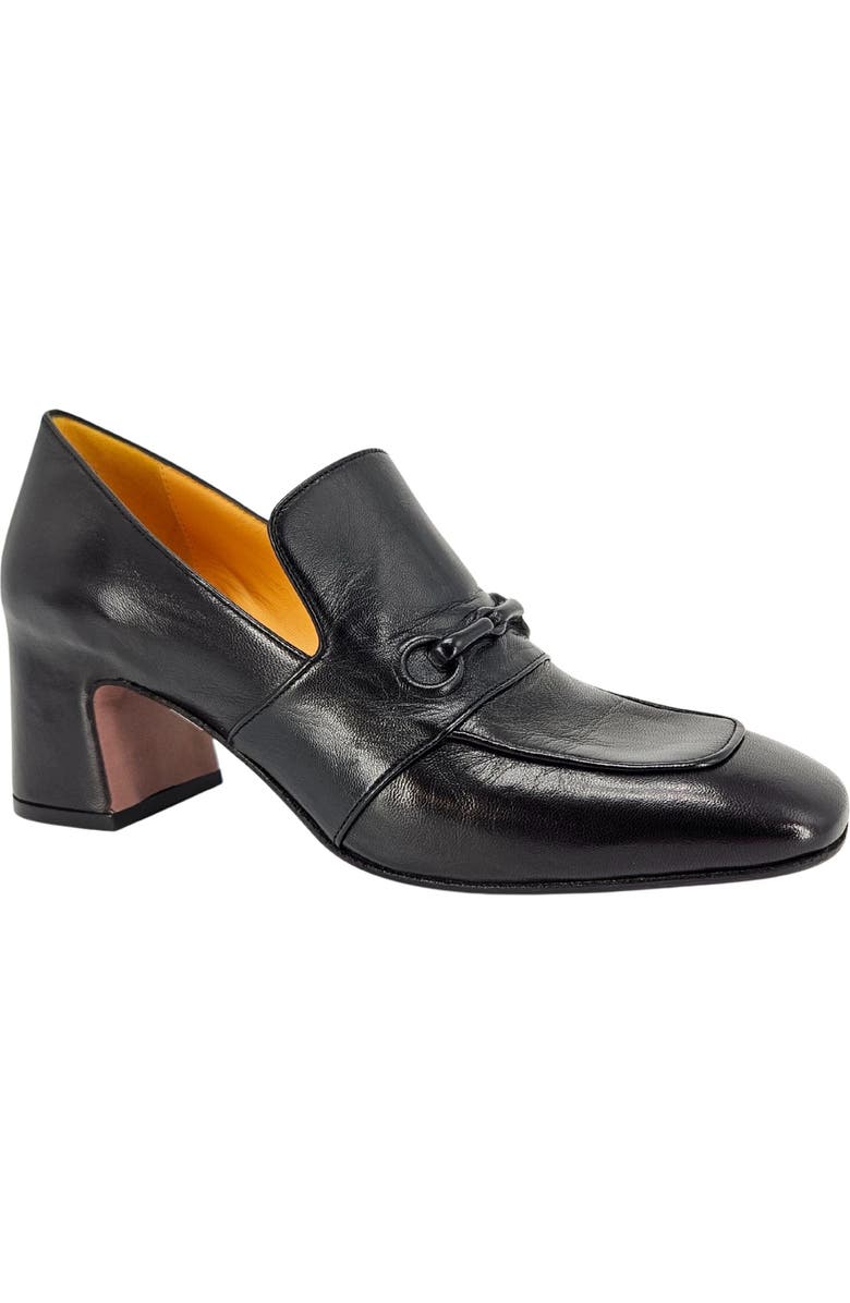 Madison Maison Hidden Horse Bit Heel Loafer, Alternate, color, Black