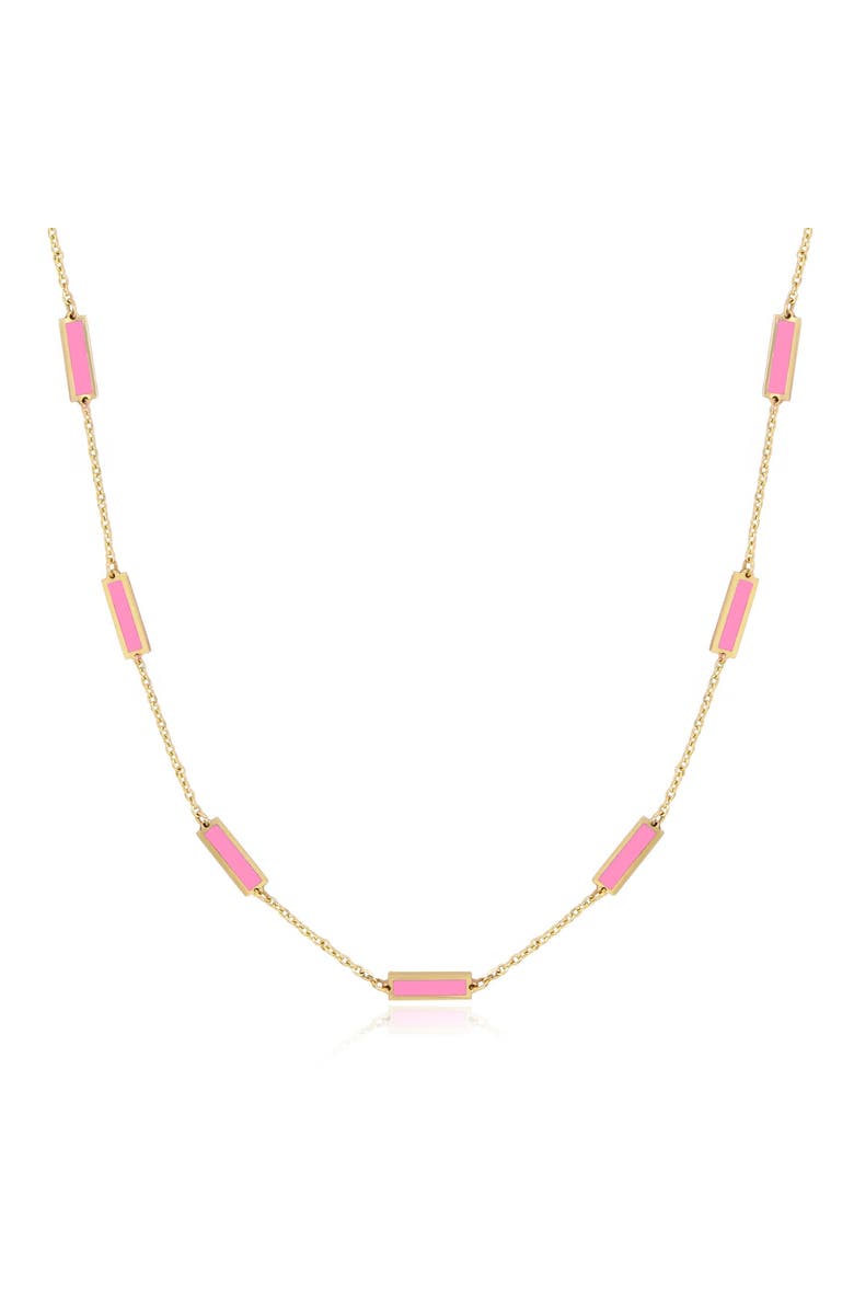 The Lovery Fine Jewelry Bubblegum Pink Bar Chain Necklace, Main, color, Bubblegum Pink