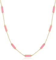 The Lovery Fine Jewelry Bubblegum Pink Bar Chain Necklace
