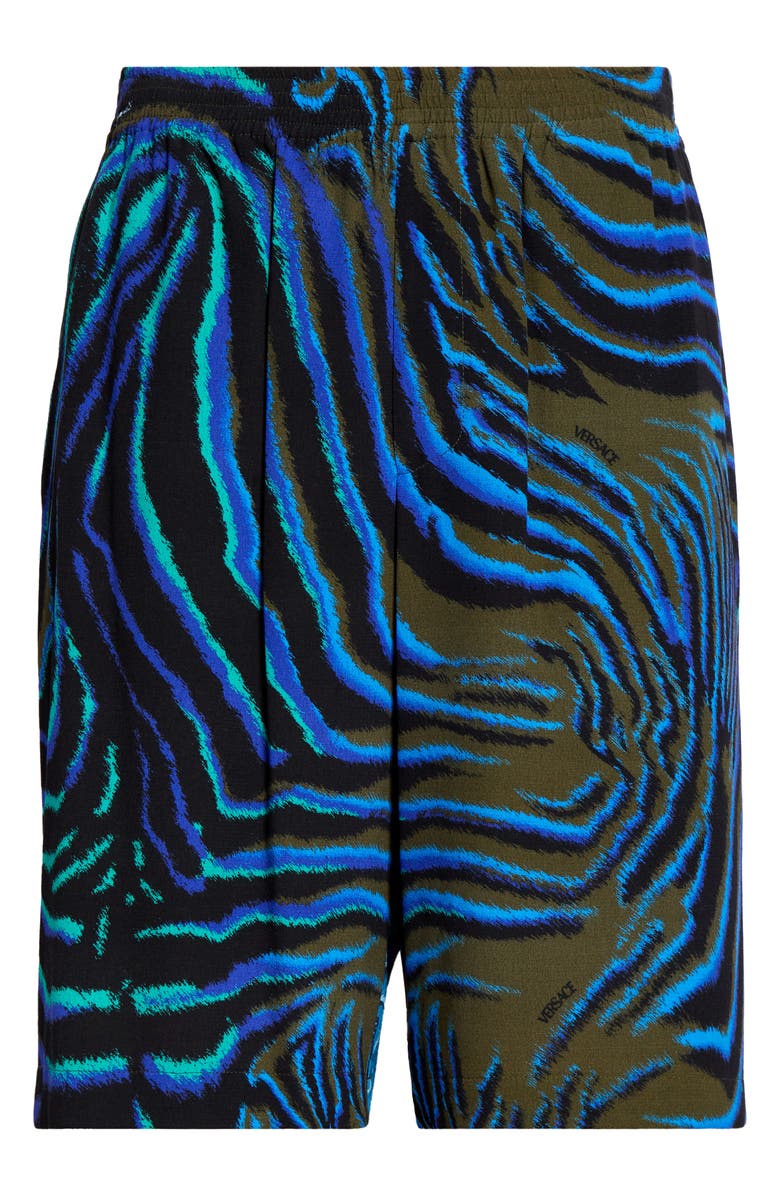 Versace Zebra Print Shorts, Alternate, color, Khaki Multicolor