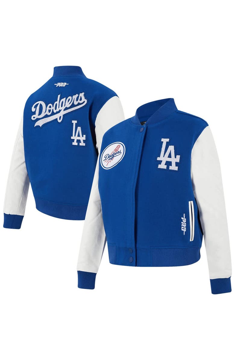 PRO STANDARD Women's Pro Standard  Royal Los Angeles Dodgers Game Day Classics Wool Full-Zip Varsity Jacket, Main, color, 