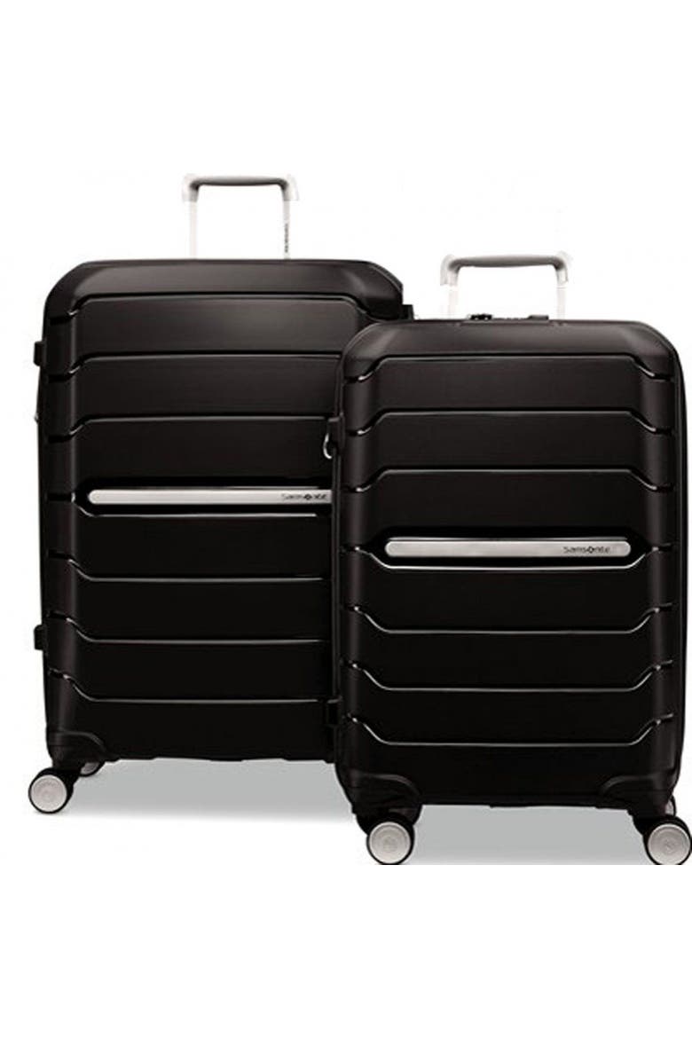 Freeform Hardside Expandable (21"/28") 2 Piece Spinner Luggage Set, Main, color, Black
