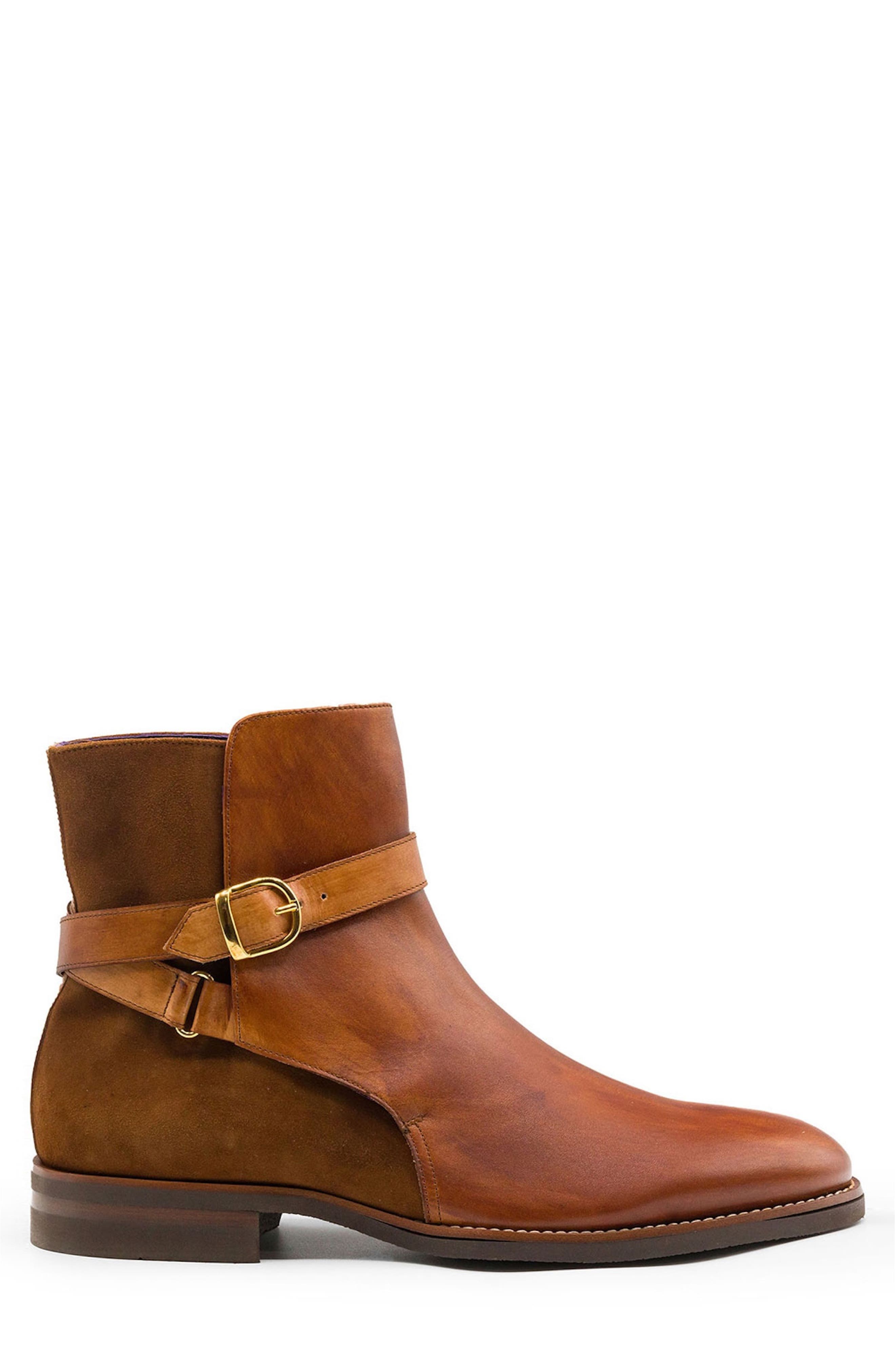 Jodphur Buckle Strap Boot, Alternate, color, COGNAC