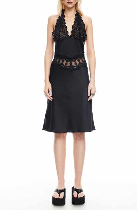 LIONESS Solana Lace Inset Halter Dress