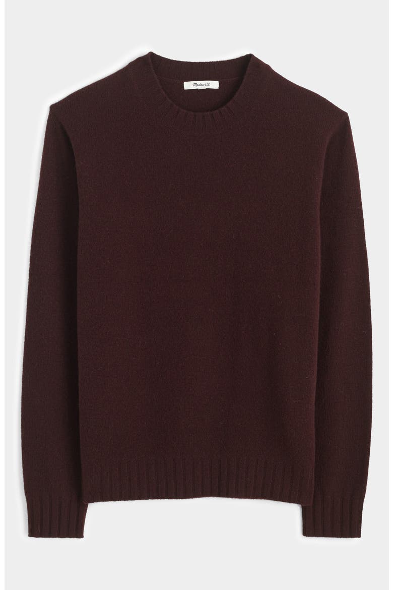 Crewneck Heritage Merino Wool Sweater, Alternate, color, DEEP WINE