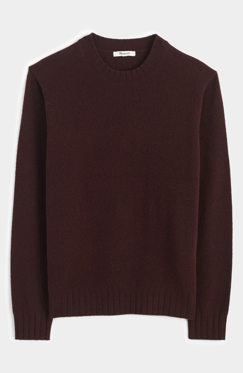 Madewell Crewneck Heritage Merino Wool Sweater, Alternate, color, Deep Wine