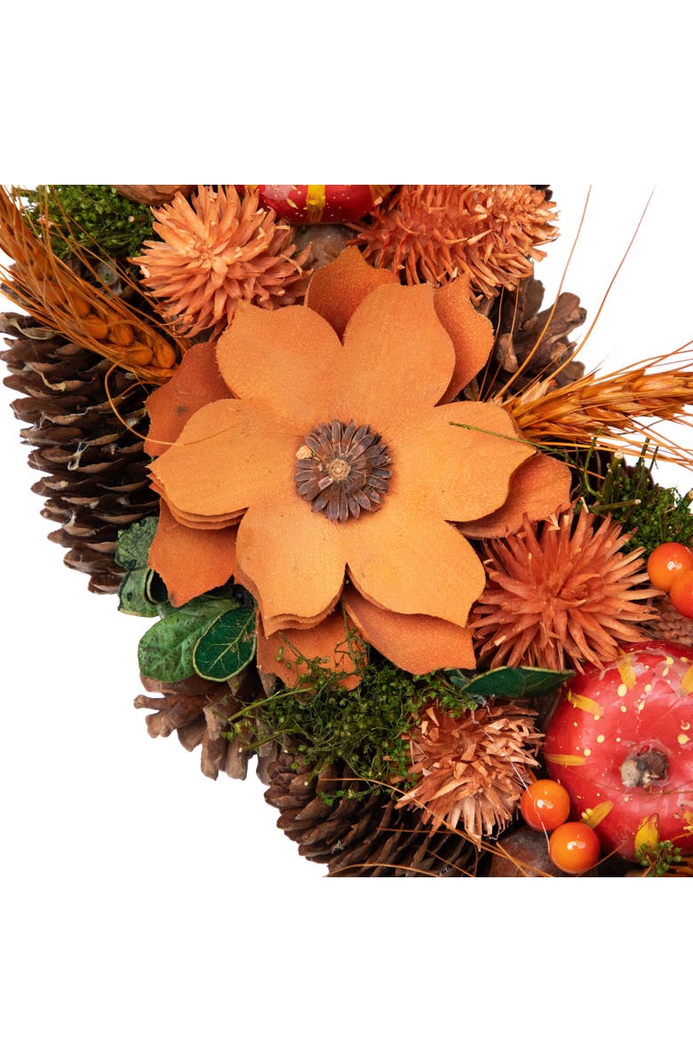 Northlight Flowers, Gourds and Pinecone Artificial Fall Harvest Wreath - 13.25", Alternate, color, 