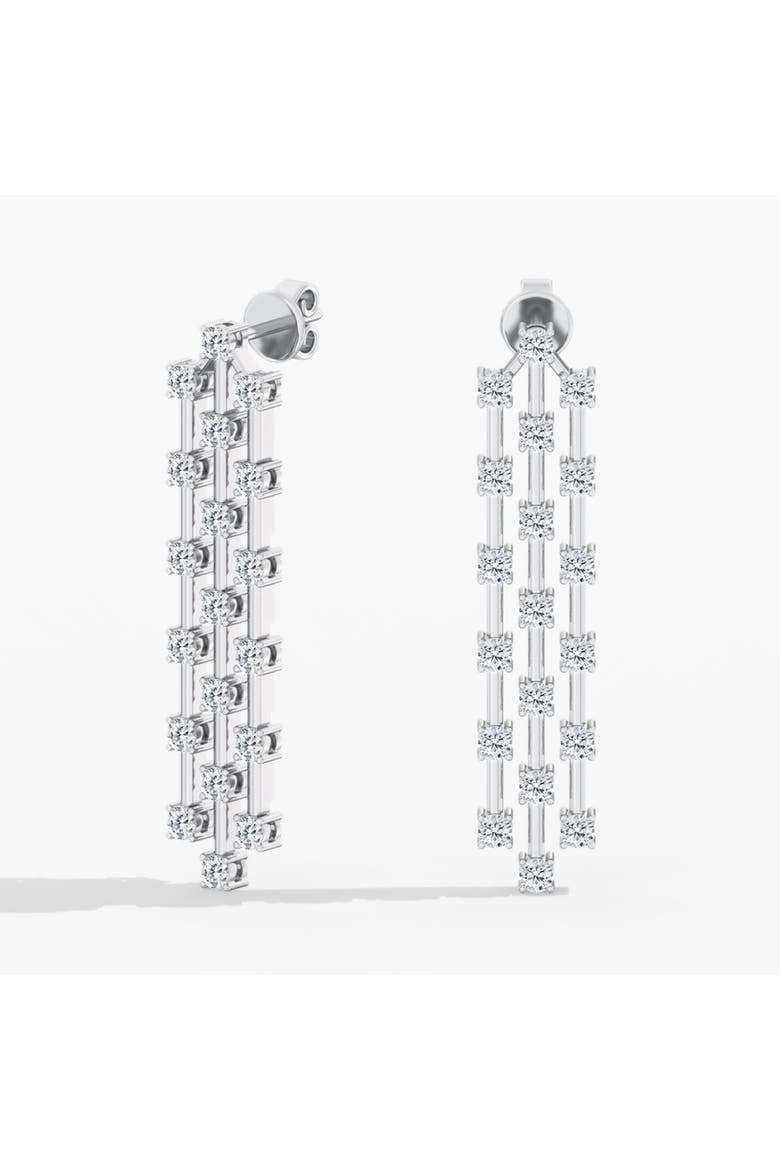 Triple Row Orbit Lab Diamond Drop in 14K Gold, Main, color, White Gold