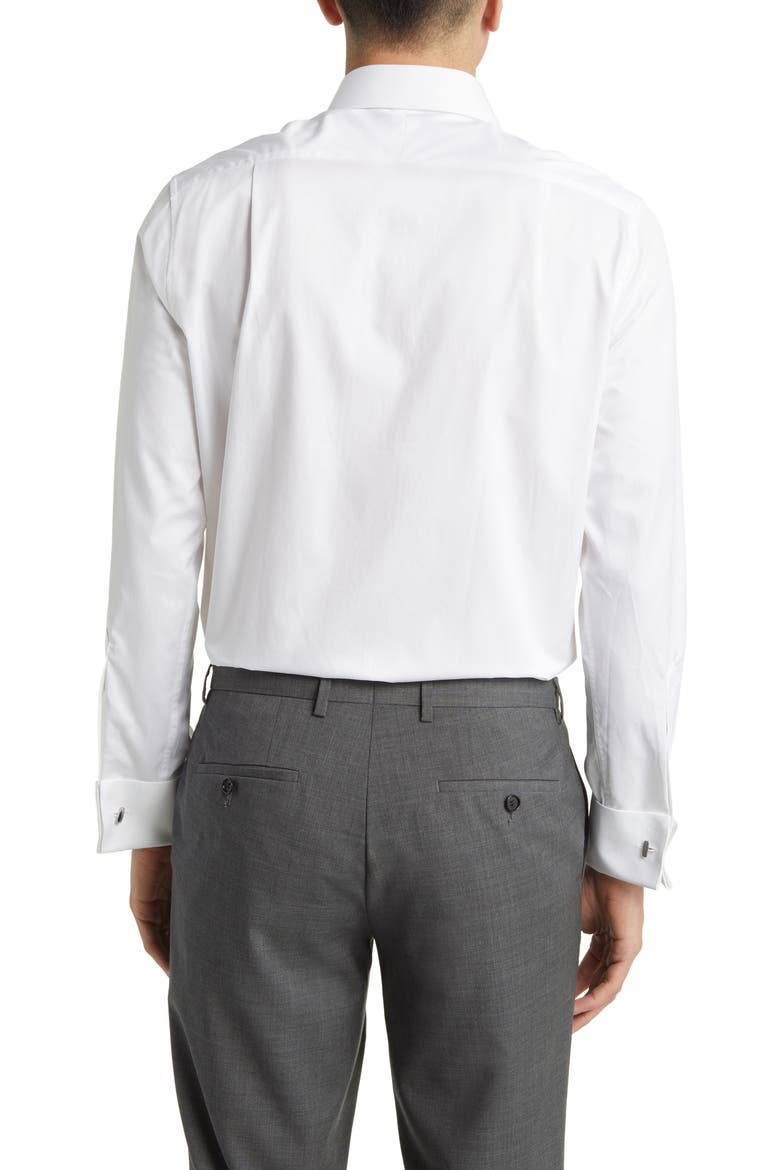 Luxury Twill Slim Fit Shirt Double Cuff, Alternate, color, WHITE