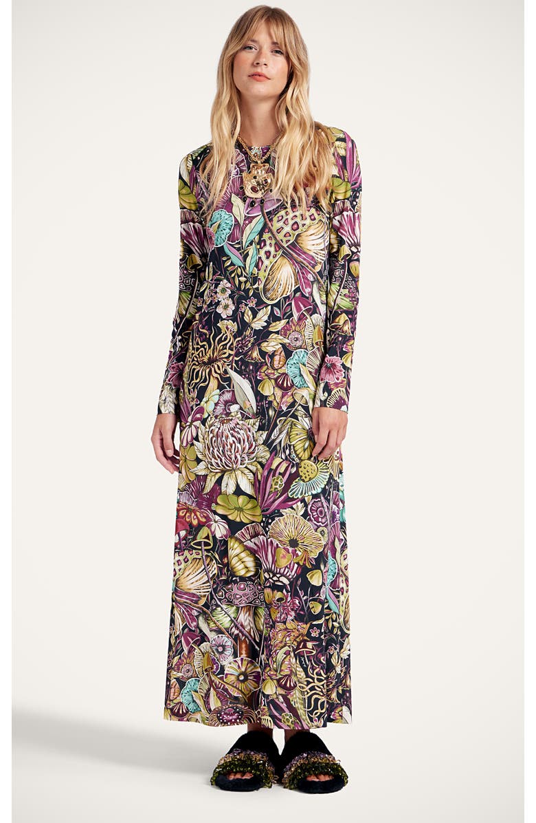 La DoubleJ Long Sleeve Swing Dress, Main, color, Fun-Gi Green