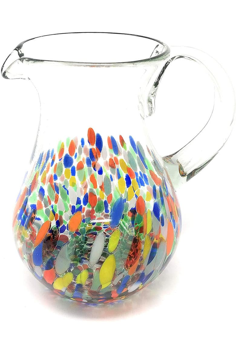 Confetti Carmen Design Glass Pitcher, Main, color, Confetti
