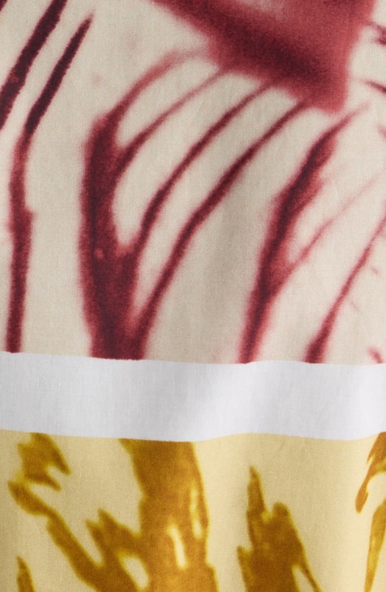 Dries Van Noten Doralia Mixed Print Belted Shirtdress, Alternate, color, Burgundy