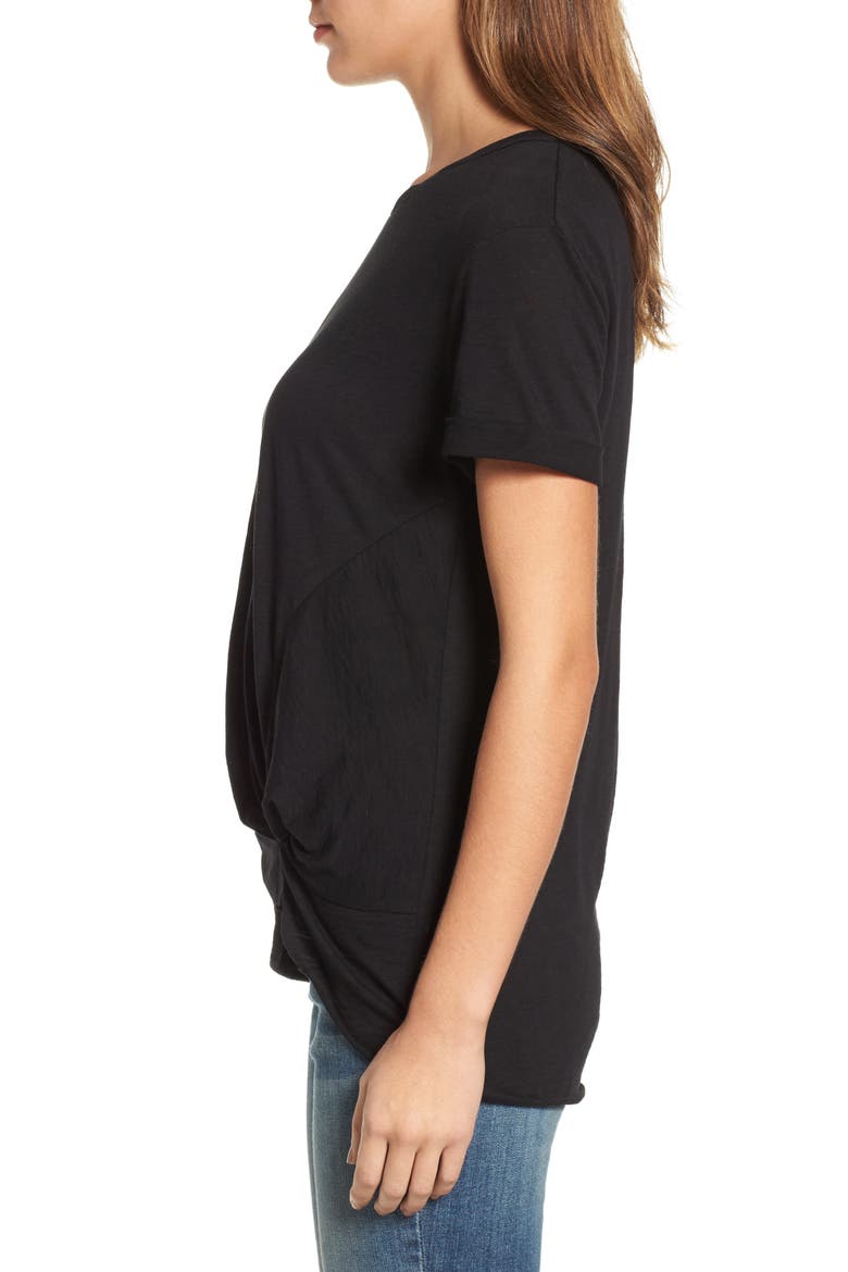 Knotted Tee, Alternate, color, BLACK