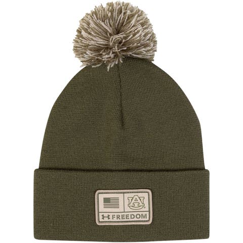 Men's Under Armour  Green Auburn Tigers Freedom Collection Cuffed Knit Hat with Pom
