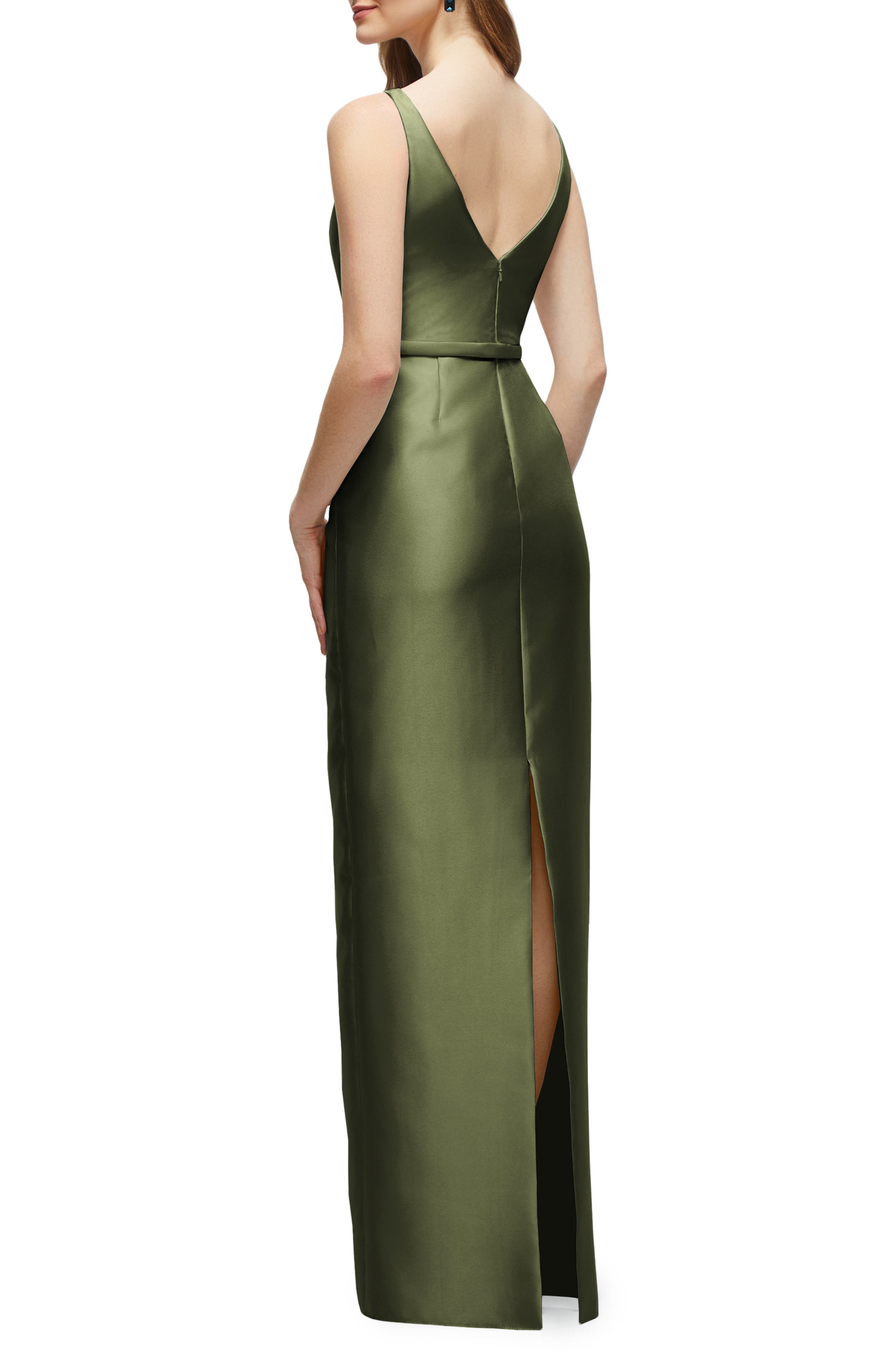 Sleeveless Satin Twill Column Gown - image 4