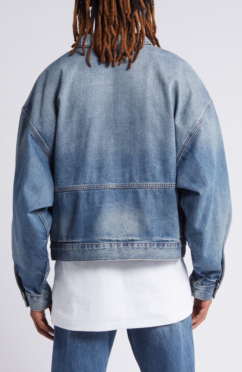 Fear of God Essentials Zip Denim Jacket, Alternate, color, 