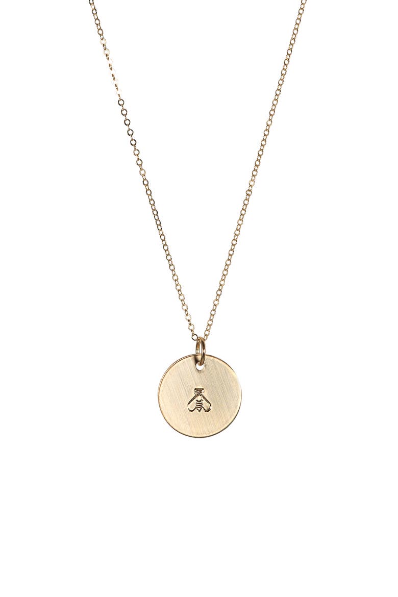 Bee ID Necklace, Main, color, GOLD