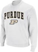 COLOSSEUM Men's Colosseum White Purdue Boilermakers Arch & Logo Crew Neck Sweatshirt