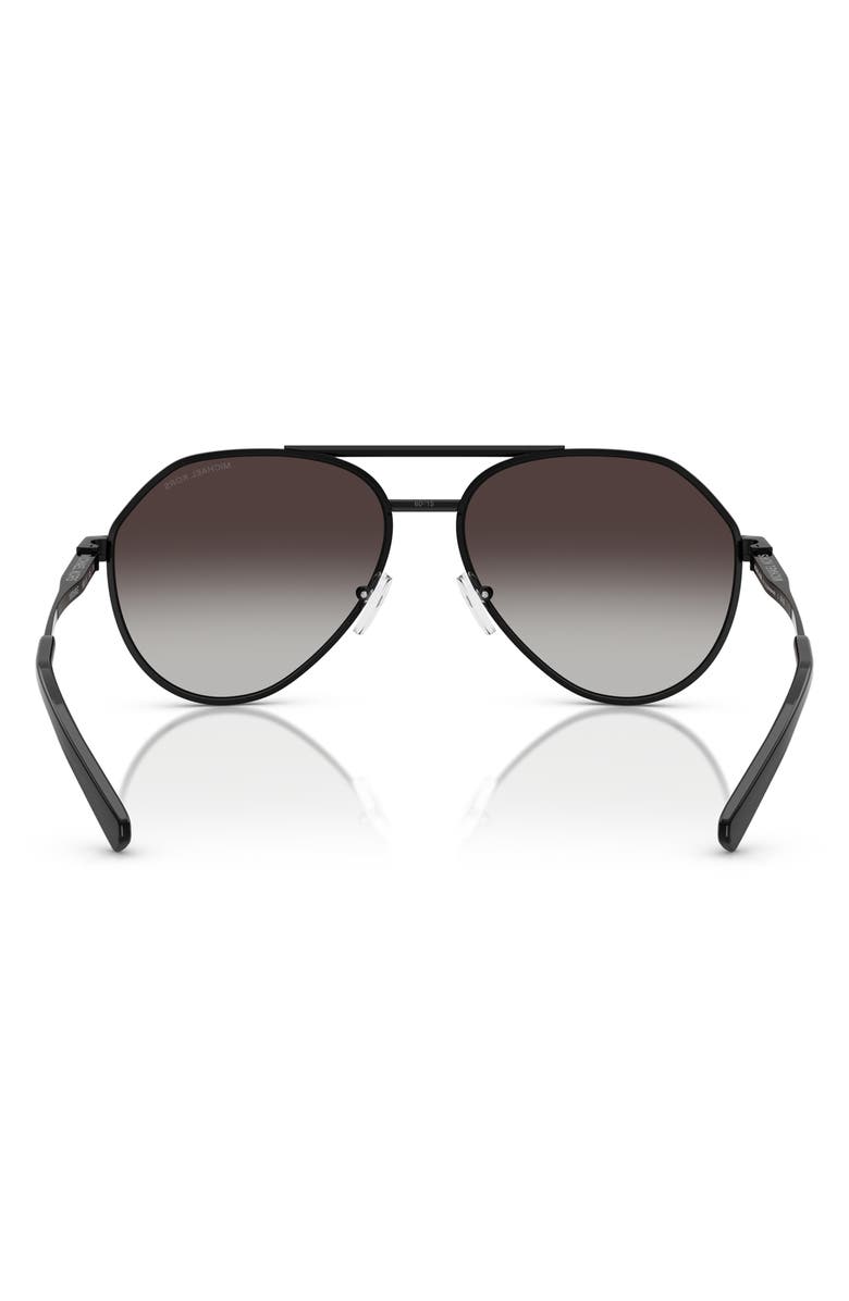 Michael Kors 60mm Pilot Sunglasses, Alternate, color, Black Shiny / Dark Grey