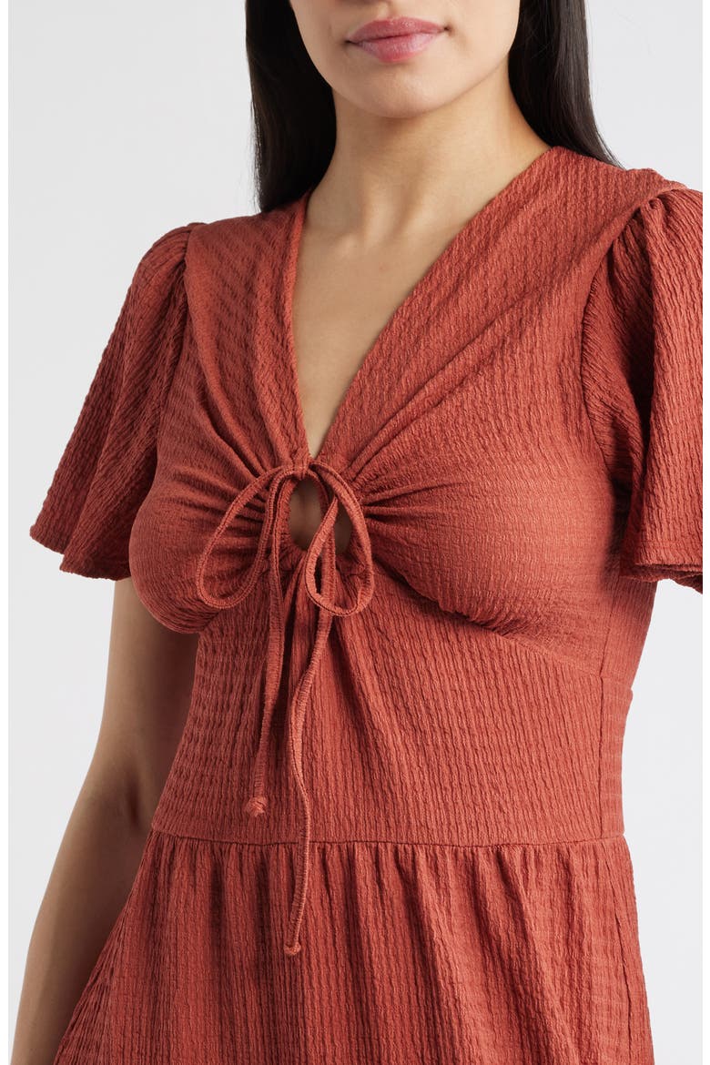 Keyhole Midi Dress, Alternate, color, MARSALA