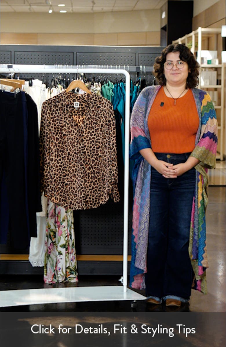Leopard Print Satin Button-Up Shirt, sales video thumbnail