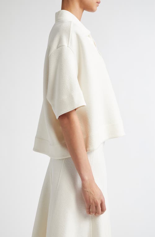 Jil Sander Boxy Textured Polo In Latte
