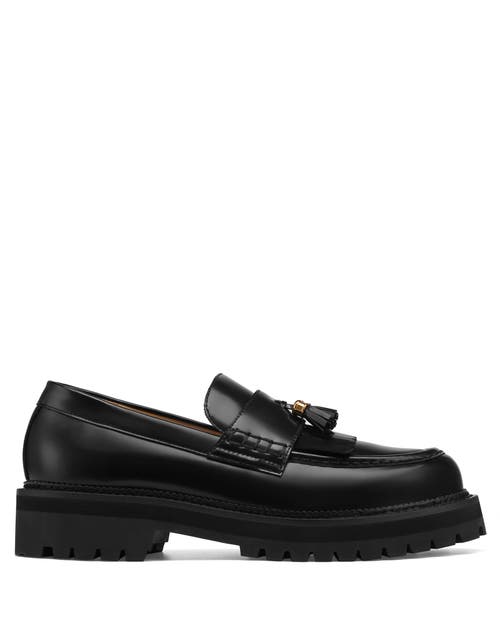 Naked Wolfe Banter Box Leather Loafer In Black